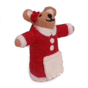 Figura de Ratón Navideño Hecha a Mano con Fieltro de Aguja, Animal de Lana con Bufanda a Cuadros, Decoración Festiva - Product Image 3