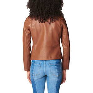 Tendencia personalizada mujer último diseño cálido chaqueta de cuero genuino chaqueta de cuero de manga larga para mujer 2025 tarifa al por mayor - Product Image 2