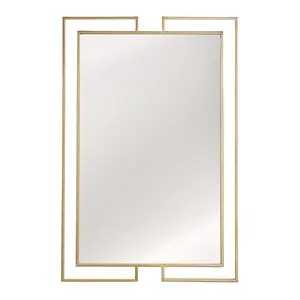 Espejo de pared de hierro moderno de lujo, Marco De Oro rectangular, espejo de pared decorativo, gran oferta, hoteles, espejo de Metal indio, sala de estar - Product Image 3