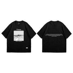 เสื้อยืดผู้ชายผ้าฝ้าย 100% ระบายอากาศได้ดี สีพื้น ทรงปกติ น้ำหนัก 180 กรัม พิมพ์โลโก้ตามสั่ง สำหรับสตรีทแวร์ - Product Image 2