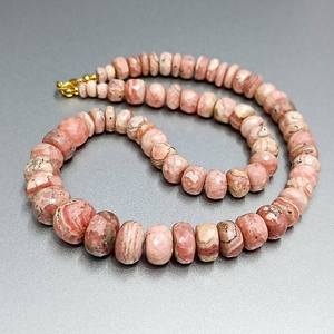 Collar de cuentas de rondelle de Rodocrosita genuina con cierre de plata 925 collar de Rodocrosita regalo de joyería de cuentas de plata para ella - Product Image 6