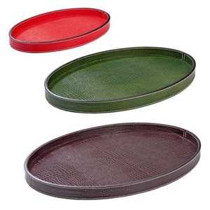 <b>Large</b> Leather <b>Serving</b> <b>Tray</b> For Multipurpose Rack With Reinforced Corners And Natural Look Ideal For Home - Product Image 2