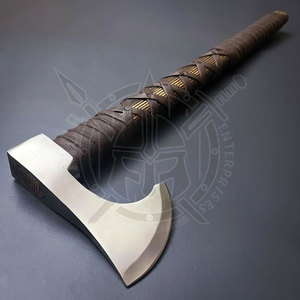 Hacha de Acero al Carbono Forjada a Mano con Mango de Madera de Palisandro, Doble Hoja de Grado Industrial, Logotipo Personalizado, 20 Pulgadas, Ideal para Camping - Product Image 2