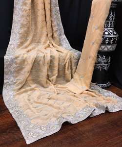 Sari en coton brodé sur toute la surface, pièce de chemisier non cousue, vente en gros, sari pour femmes pour les mariages de luxe, vêtement Kanchipuram - Product Image 2