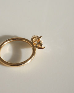 2.69 Carat Elongated Pear Cut Moissanite <b>Engagement</b> <b>Ring</b> with Trillion Side Stones <b>Unique</b> Three Stone <b>Ring</b> Gold Handmade Jewelry - Product Image 2