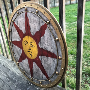 Brazo Medieval Luz Solar Batalla Escudo Desgastado Cosplay Pantalla Escudo Brazo Mundo Decoración Escudo por Calvin artesanía - Product Image 4