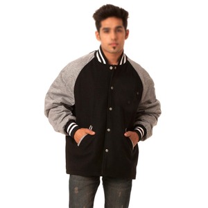 High Street Style Long Letterman Jacket Manga de cuero fino Stand Collar Fabricante Varsity Design Pakistan Vendor Coated - Product Image 1