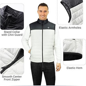 เสื้อกั๊กแจ็กเก็ตขนเป็ดแบบลำลองของผู้ชายเสื้อขนสัตว์ระบายอากาศได้ดีมีซิปกันลมสำหรับฤดูหนาว - Product Image 3