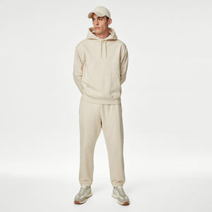 ชุดวอร์มมีฮู้ดสำหรับผู้ชายชุดวอร์มแบบสองชิ้นสำหรับวิ่งชุดวอร์มผ้าคอตตอนพิมพ์ลายขอบขอบขอบผ้าดิบงานตามสั่ง - Product Image 4