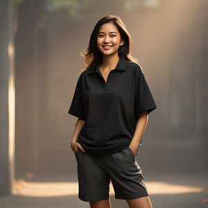 Polo oversize à épaules tombantes pour femmes vêtements de sport col rabattu polos de golf oversize polo pour femmes de haute qualité - Product Image 6