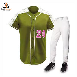 ชุดเบสบอลและซอฟต์บอล ระบายอากาศ ป้องกันแบคทีเรีย ซับเหงื่อ พร้อมโลโก้สปอนเซอร์ ไซส์พลัส สำหรับผู้ใหญ่ แบบยูนิเซ็กซ์ คุณภาพพรีเมียม - Product Image 1