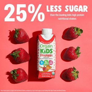 Shake protéiné nutritionnel pour enfants Orgain Organic, fraise, 8,25 fl oz (lot de 12) - Product Image 5