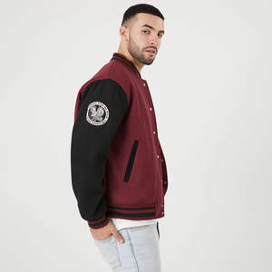 Veste bomber rétro pour homme, automne, baseball, hip hop, boutons en corne, fourrure crochetée, patchwork, Harajuku, streetwear surdimensionné - Product Image 3