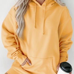 Sudadera con capucha de gran tamaño para mujer de alta calidad, moda de invierno, Jersey holgado, forro polar de algodón cálido, manga larga, hombro caído - Product Image 3