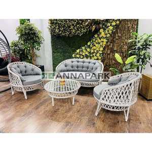Juego de 2 muebles de jardín de ratán gris claro de Dubái - Product Image 3