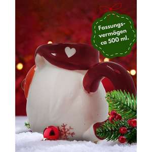 Taza de Gres Elf 3D Roja y Blanca de 600ml, Diseño Europeo Moderno y Creativo con Tapa Clásica y Boquilla, Modelo ODM, Novedad en Stock, Regalo Original - Product Image 1