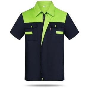 Camisa de Trabajo Ligera de Manga Corta Personalizada, Uniforme de Algodón Multicolor para Fontaneros y Reparadores de Fábrica - Product Image 1