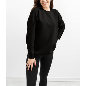 Sweat-shirt surdimensionné pour femme avec décoration pailletée manches longues et col zippé pulls décontractés à épaules tombantes - Product Image 4