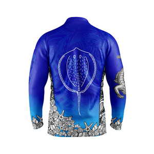 เสื้อโปโลแห้งเร็วคุณภาพสูง พิมพ์ลายโลโก้ทั่วตัว ป้องกันรังสียูวี สำหรับตกปลา ไซส์ใหญ่ ผ้าโพลีเอสเตอร์ แขนยาว - Product Image 5