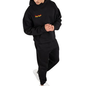 Ensemble de survêtement unisexe respirant et à séchage rapide en coton 100% de haute qualité pour l'hiver, avec logo imprimé DTF personnalisé, idéal pour la gym - Product Image 1