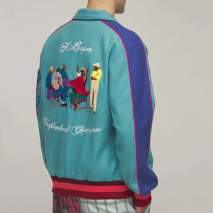 Chaqueta universitaria de lana de cuero Reversible de alta calidad para hombres transpirable 6XL tamaño personalizable soporte OEM Chenille High Street - Product Image 4