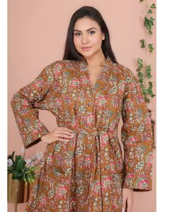 Vestido largo con estampado étnico para mujer con cintura de lazo y abertura lateral para ropa de verano informal ropa de descanso de algodón ligero - Product Image 6