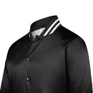Chaquetas de satén de manga larga hechas en fábrica directa para adultos 2024 Chaqueta de satén de poliéster más vendida para hombres - Product Image 4