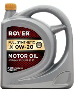 ROVER FULL SYNTHETIC 0W-20 SP Aceite de motor de 2 cuartos de galón (5 cuartos de galón), paquete de 4