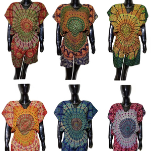 Rayon Mandala Print Short <b>Jumpsuit</b> | Sleeveless Boho Romper | Soft, Breathable Fabric for Summer or Travel - Product Image 1