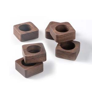 Minimal wooden tealight candle holder for home decor dining table centerpiece simple farmhouse style gift idea classy - Product Image 3