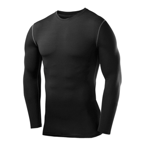 Camiseta Deportiva Transpirable Lisa al por Mayor para Hombre, Camiseta de Compresión para Gimnasio, Fitness, Culturismo y Entrenamiento - Product Image 1