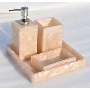 Ensemble d'accessoires de salle de bain en résine faits à la main, best-seller, avec effet marbre et accessoires décoratifs pour la salle de bain, pour la maison et l'hôtel - Product Image 2