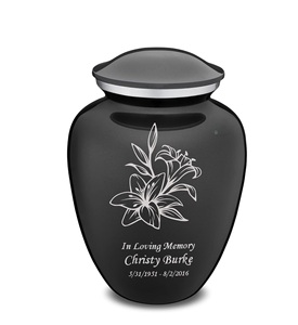Urna de cremación personalizada negra de carbón para cenizas humanas, urna conmemorativa para adultos para hombre y mujer, urna decorativa para adultos de tamaño personalizado - Product Image 3