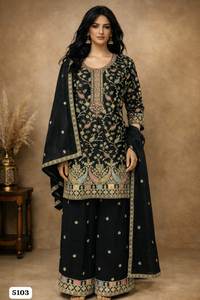 Estilo Bollywood, Próximamente en Oferta, Especial para el Mes de Eid y Ramadán, Salwar Kameez de Diseño con Cuello Redondo y Dupatta para Mujeres o Niñas - Product Image 3
