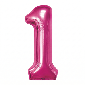 Globo Decorativo de Aluminio con Número 45cm, Color Fucsia, para Fiestas de Cumpleaños, Decoración Romántica - Product Image 1