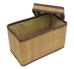 Boîte de rangement pliable en bambou naturel brun couvercle boîte en bambou faite à la main décor de table à la maison naturel écologique en gros du Vietnam - Product Image 2
