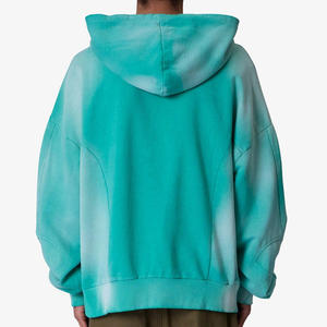 Sweat à capuche brodé personnalisé effet vieilli et délavé au soleil, 100 % coton biologique épais, en molleton bouclette délavé à l'acide pour homme - Product Image 5