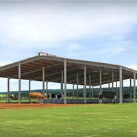 Bâtiment de ferme préfabriqué à structure en acier durable et bon marché pour grange à vaches, moutons, bovins, produits laitiers et chèvres, hangars à volaille, construction de porcheries
