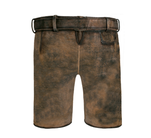 Qualité supérieure Personnalisé Slim Fit Bavarois Oktoberfest Lederhosen Short décontracté en cuir suédé de chèvre de couleur unie pour hommes - Product Image 2