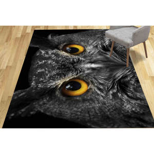 Tapis Hibou : Tapis rond à motif animal, décoration d'intérieur pour loft, tapis moelleux à poils longs - Product Image 4