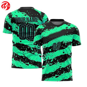 Uniforme de fútbol de manga corta de nuevo estilo de moda para adultos Jersey de fútbol de corte automatizado Top 100% poliéster de secado rápido - Product Image 4
