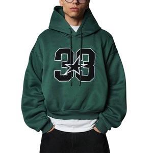 Sudaderas con capucha personalizadas para hombre con hombros caídos de gran tamaño con impresión de logotipo Ajuste cómodo diseñado para ropa de calle diaria y de viaje - Product Image 1