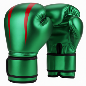 Gants de boxe JANNAT SPORTS de haute qualité, logo personnalisé imprimé, cuir PU, 12 oz, poignées légères, antidérapantes, noirs - Product Image 2