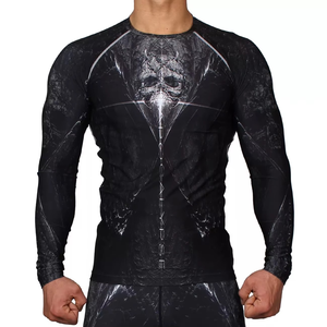 OEM ODM Mens Rash Guard Men Sublimation <b>Printed</b> Spandex Bjj Rash Guard Gym <b>Surfing</b> Diving Rashguard Compression Shirts MMA Shirt - Product Image 1