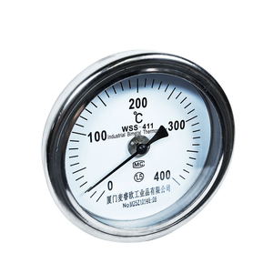 Termómetro Industrial Bimetálico de 4 Pulgadas (100 mm), Acero Inoxidable 304, Montaje Inferior, 0-100 °C, Vástago de 150 mm, 1/2 NPT, IP55, Reinicio Externo a Cero, Medidor de Temperatura para HVAC - Product Image 1