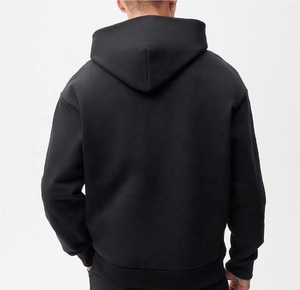 Sudadera con capucha extragrande de lana de peso pesado en blanco personalizada al por mayor invierno 100% algodón esencial bordado Puff estampado - Product Image 2