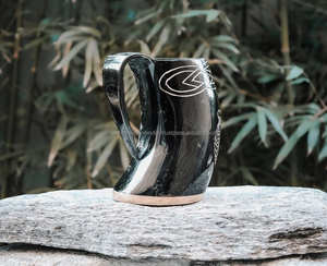 Tasse en corne de Viking de luxe faite à la main de qualité supérieure polie, design nordique historique, alimentaire, écologique, imperméable, artisanat naturel - Product Image 2