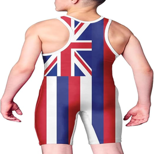 Uniformes de lutte pour hommes personnalisés drapeau sublimé Powerlifting Singlet pour l'entraînement respirant à séchage rapide Fitness Gears & Wears - Product Image 4
