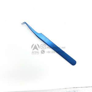 Pincettes d'extension de cils en acier inoxydable incurvées en J personnalisables Blue Plasma Pince à épiler de haute qualité en acier inoxydable durable - Product Image 5