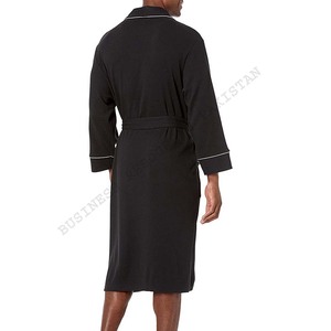 Peignoir Homme Haute Qualité 100% Coton Polaire Respirant à Manches Longues Effet Gaufre Séchage Rapide Service OEM Taille Personnalisée en Promotion - Product Image 2